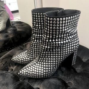 Studded boots chunky heel